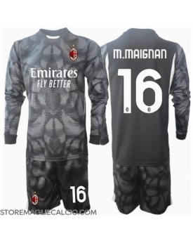 AC Milan Mike Maignan #16 Portiere Maglia Gara Casa Repliche 2024-25 Bambino Maniche Lunghe